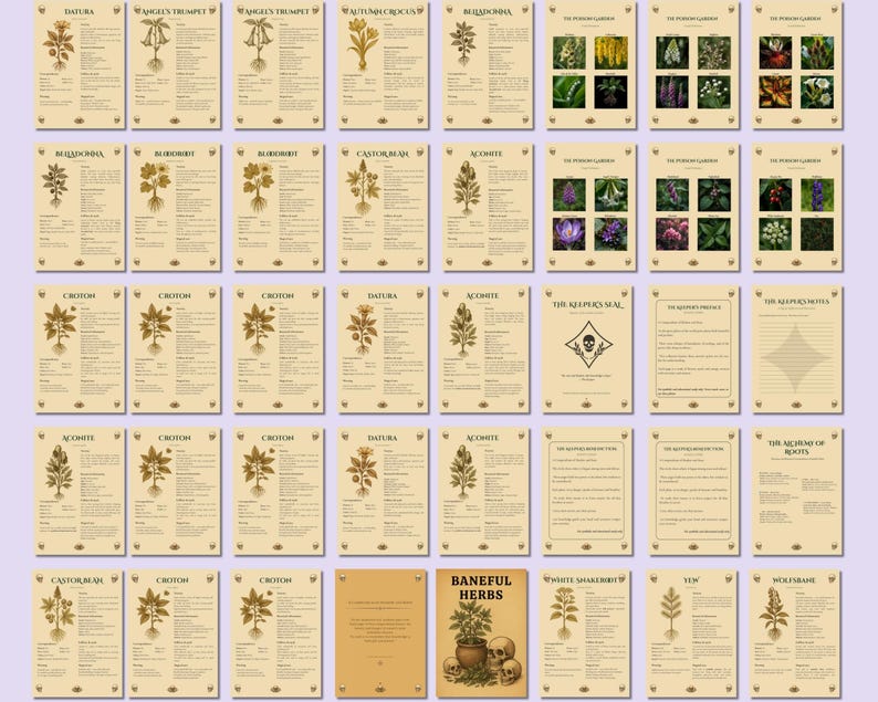 Baneful Herbs Grimoire Printable PDF – Poisonous Plants for Witchcraft & Ritual Magic | BOS Correspondence Pages image 5