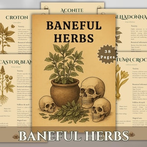 Baneful Herbs Grimoire Printable PDF – Poisonous Plants for Witchcraft & Ritual Magic | BOS Correspondence Pages image 1