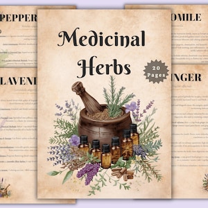 Ultimate Medicinal Herbs Grimoire Printable | Book of Shadows Herb Guide | Botanical Apothecary PDF