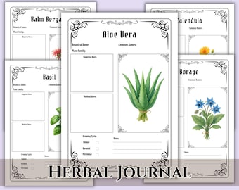 Green Witch Plant Tracker – Pianificatore di erbe stampabile / Pagine del grimorio PDF