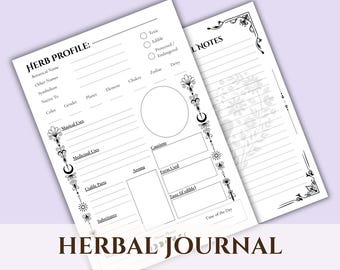 Materia Medica Vorlage zum Ausdrucken | Kräuter Grimoire Seiten | Grüne Hexe Kräuterbuch