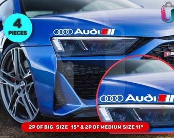 Audi Racing Decals: Vinyl Car Stickers (Set of 4)