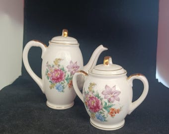 Vintage Japanse keramische theepot en suikerpotset