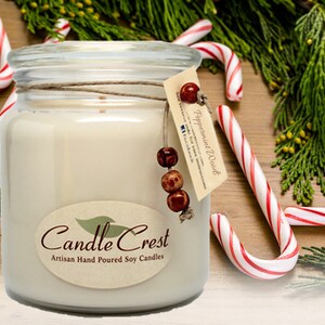 Peppermint Woods Candles- Scented Candles - Holiday Candles, 100% Soy Candles