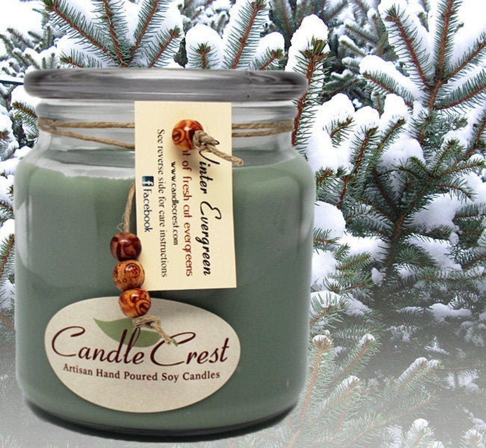 Winter Evergreen Christmas Scented Soy Candle Fragrance, Holiday Candle