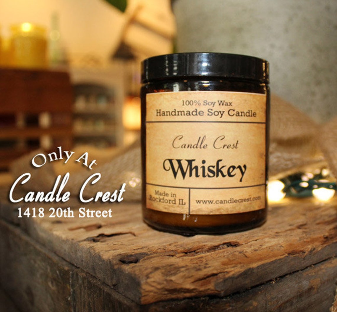 WHISKEY Soy Candles, Whiskey Scented Candles, Hand Poured Soy Candles