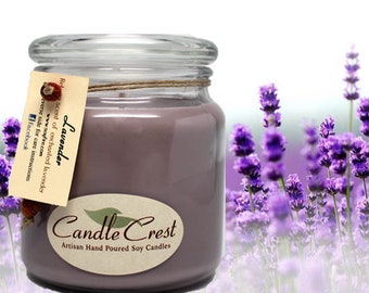 Lavender Soy Candles, Long Lasting Hand Poured Floral Candles, Lavender Scented Candles, Vegan Friendly Candles