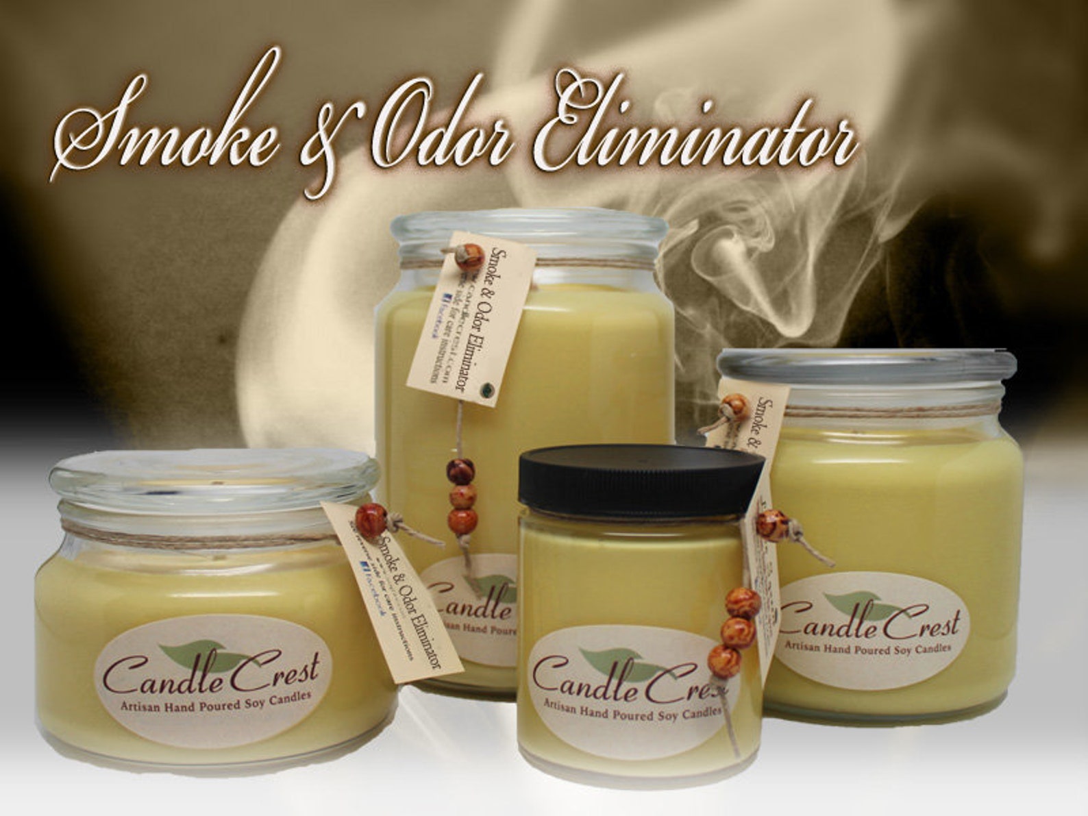 Smoke Eliminator Candles, Smokers Candle Odor Remover Natural Soy