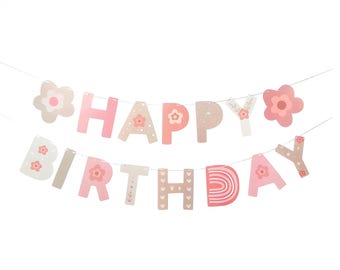 Rosa Blumen alles Gute zum Geburtstag Banner