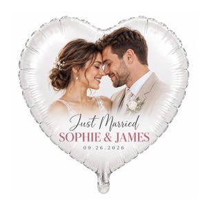 Custom Printed Heart Foil Balloon, Personalized Name Photo Logo Text Party Detail