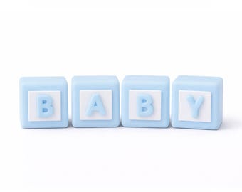 Baby Block Kuchen Topper Set Junge oder Mädchen