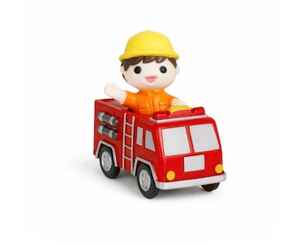 Feuerwehrmann Cake Topper Set mit Feuerwehrauto