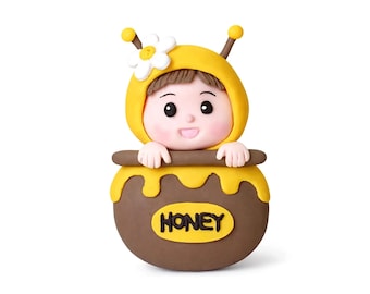 Honey Bee Cake Topper Set mit Blumen