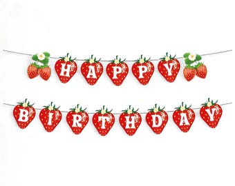 Erdbeer Papier Geburtstag Banner