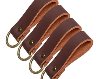 Heavy Duty Leather Set of 4 Suspender Loop Attachment, Tool Belt Connector