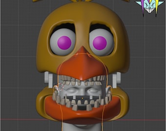 FNAF Withered Chica 3D MODEL file cosplay helmet (DIGITAL)