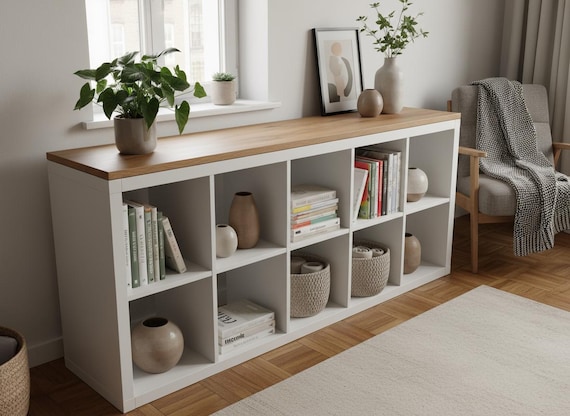 Abdeckplatte für Ikea Kallax Regal – Melamin beschichtet – Holzoptik & Unifarben – hochwertig mit 2 mm Umleimer