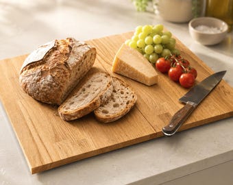 Solid oak wood stove cover, set of 2 | Custom-made cutting and serving boards | Oiled or unoiled | Wooden kitchen induction cover