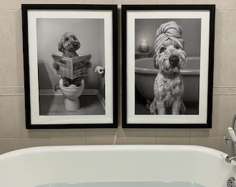 Tierportrait Schwarz-Weiß für das Badezimmer