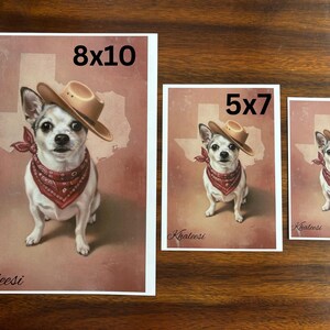 Benutzerdefinierte Texas Western Pet Art | Hunde & Katzen Portrait | Personalisierter TX State Druck Bild 6