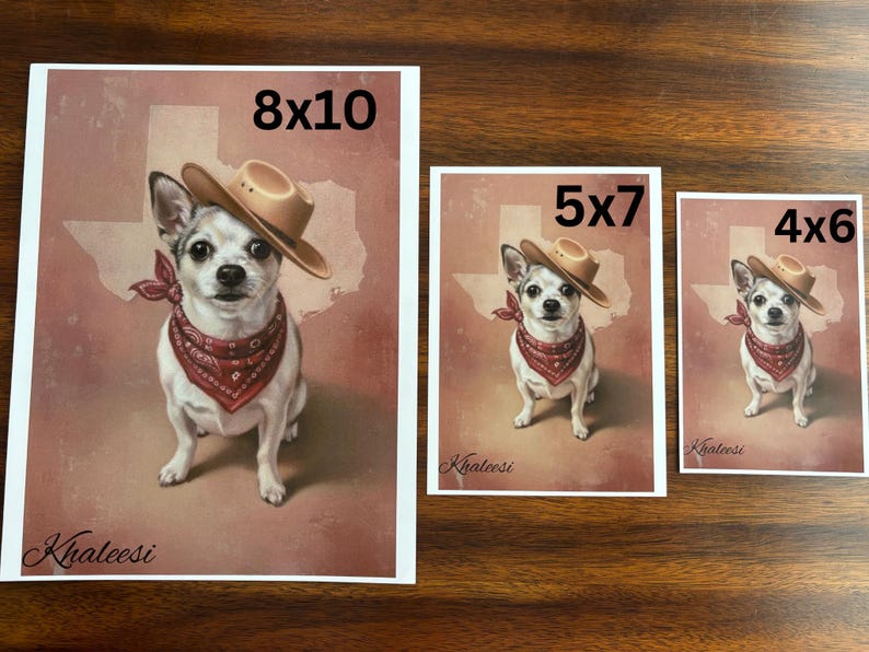 Benutzerdefinierte Texas Western Pet Art | Hunde & Katzen Portrait | Personalisierter TX State Druck Bild 6