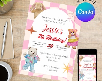 Build-a-Bear Birthday Party Invitation (Digital Template)
