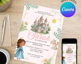 Magical Princess Girl’s Birthday Party Invitation (digital template)