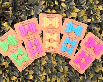 Waterproof Jelly Hair Bows | Pool & Beach Hair Accessories | Pigtail Set