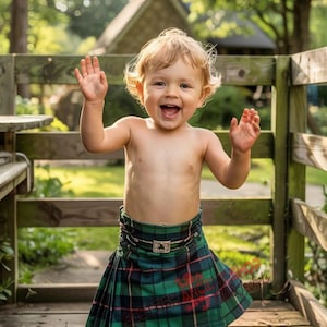Skotska tartakiltar för barn - Specialtillverkade kiltar i barnstorlek - Handsydda i premiumkvalitet - Mjukt tyg utan tartan - 80+ tartanfärger