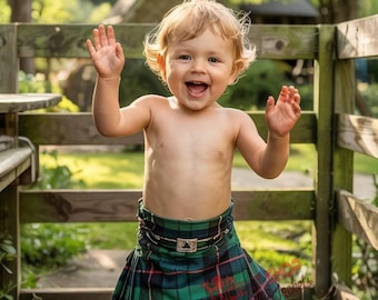Schotse tartan kilts voor kinderen - op maat gemaakte kinderkilts - premium met de hand gestikt - zachte niet-tartan stof - 80+ tartankleuren