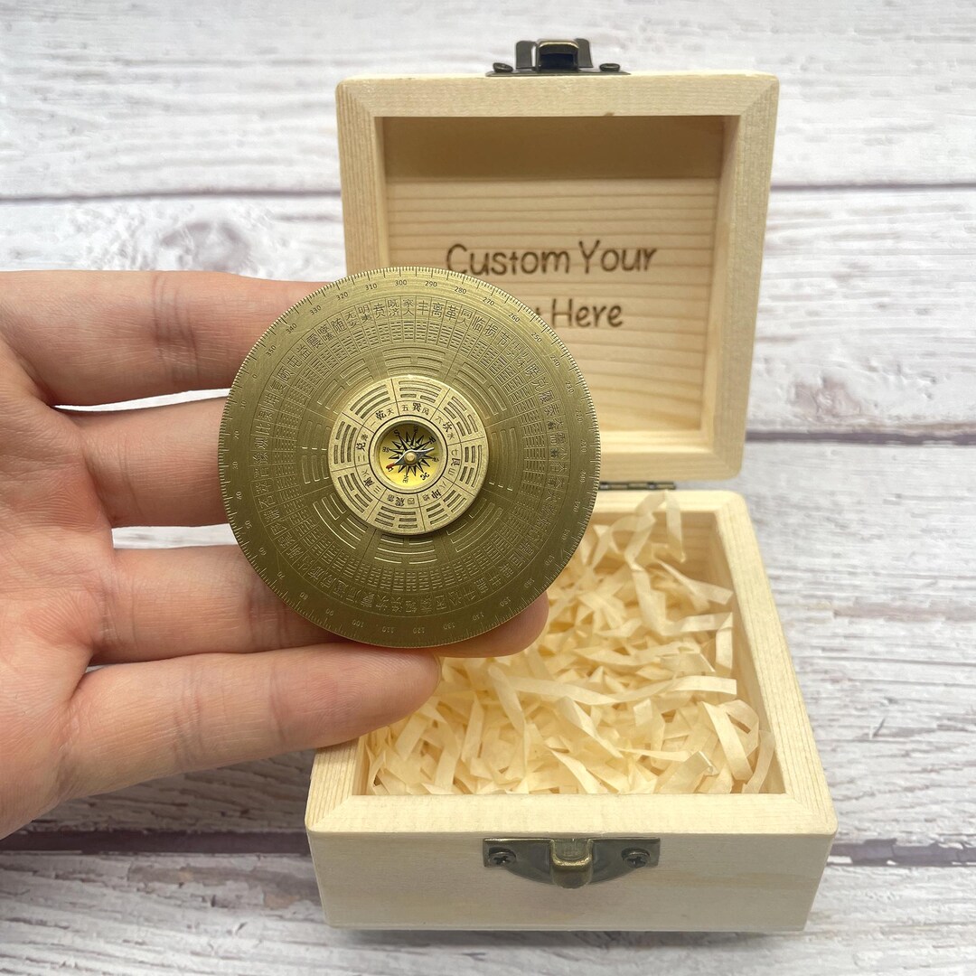 Fidget Compass Solid Brass Compass Mascot, Compass Fidget Spinner, Zen Bagua ...