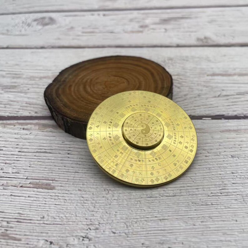 Zen Compass Brass Compass Spinner, Zen Kinetic Desk Toy, Rotating Meditation Tool ...