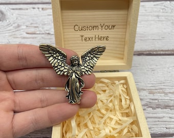 Solid Brass Guardian Angel Figurine, Small Winged Angel Statue, Spiritual Desk Decor, Meaningful Gift for Her, Comfort Keepsake