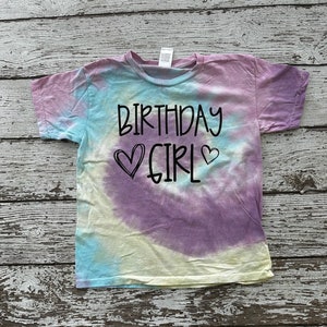 Birthday Girl Tie Dye Shirt Age on back