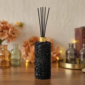 Diffuseur de parfum d'intérieur en cristal noir, objet de décoration en époxy fait main, diffuseur inspiré des cristaux