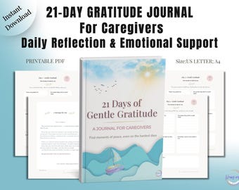 Gratitude Journal for Caregivers – 21-Day Guided Reflection (Digital Download)