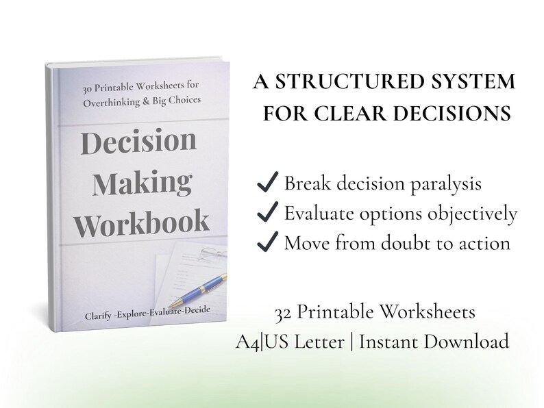 Decision Clarity Guide – 30 Guided Pages for Clear, Thoughtful Decisions (Printable PDF) image 2