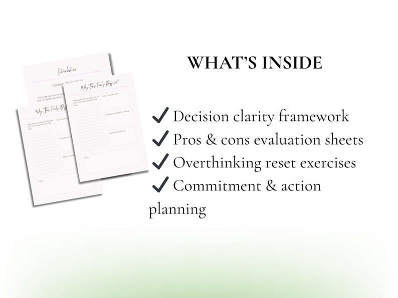 Decision Clarity Guide – 30 Guided Pages for Clear, Thoughtful Decisions (Printable PDF) image 3