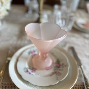 Lot De 6 Coupes à Glace Vintage – Verre Vert – Tulipes – Art De La Table (occasion)