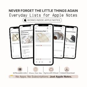 Apple Notizen-Vorlagen | Listen für die Notizen-App auf iPhone, iPad und Mac | Produktives Organisationssystem