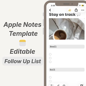 Apple Notes-sjabloon voor iPhone Notes-app | E-mail, bericht, oproep, organisator follow-up
