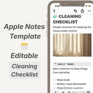 Apple Phone Notesアプリテンプレート | クリーニングチェックリスト | iPhone、iPad、Mac