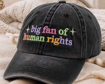 Cappello ricamato per grandi fan dei diritti umani, maglietta per l'uguaglianza, cappello per la giustizia sociale, berretto per proteste politiche, cappello per attivisti, cappello per liberali, diritti umani