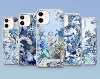 Seashell Animal Phone Case Summer Vibes Cover for iPhone 16Pro, 16E, 15,14,13,12 Samsung S25,S24Fe,S23,A56,A16 Pixel 9A,9Pro XL,8A,8Pro,7A