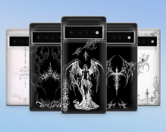 Gothic Phone Case Emo goth Cybersigilism Cover for Google Pixel 9A,9Pro XL,8A,8Pro, 7A,6A Samsung S25, S24Fe,S23,A56,A16 iPhone 16E,15Pro,14