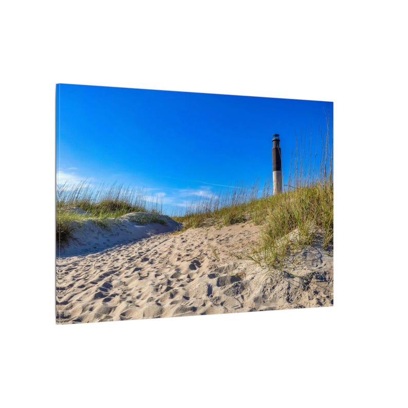 Impression sur toile Phare d'Oak Island : oeuvre d'art murale côtière de Caswell Beach image 1