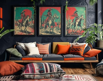 Cowgirl Western Art Print | Vintage Southwestern Decor