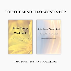Brain Dump Bundle | 2-Part Printable Workbook Set | Mind Declutter Journal for Overwhelmed & Anxious Minds | Instant Download A4 PDF