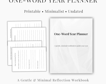 Un mot de l'année à imprimer | Journal du mot de l'année (PDF) | Cahier d'exercices pour la définition d'objectifs | Téléchargement instantané (format A4)