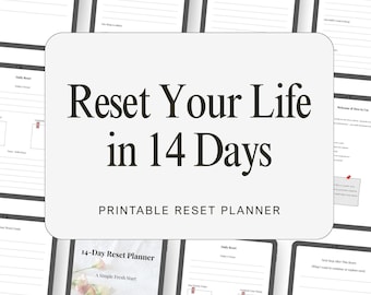 14 Day Life Reset Planner | Fresh Start Workbook & Habit Reset Printable